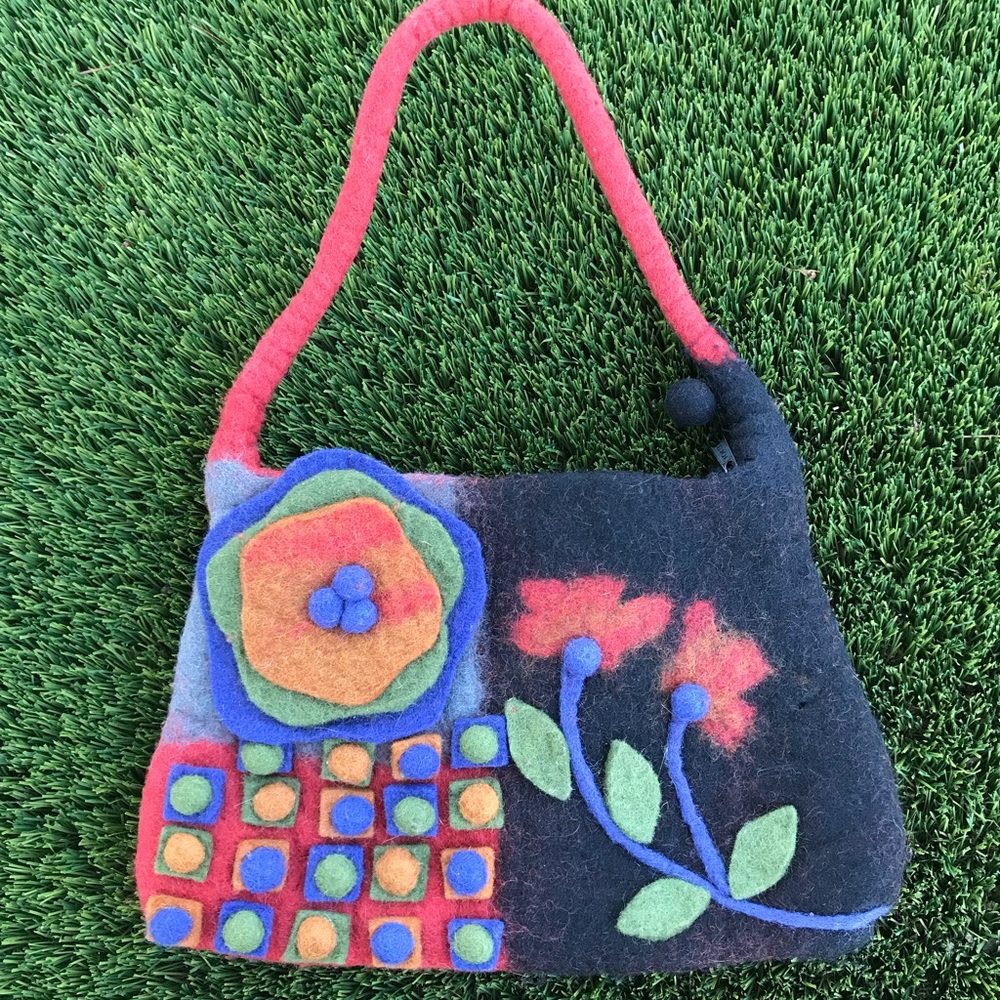 Hand Felted Floral Purse